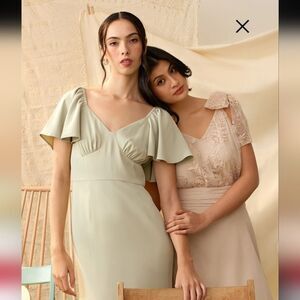 Love, Bonito Valorie Flutter Sleeve Mermaid Midi Dress Size 10 Willow Shade